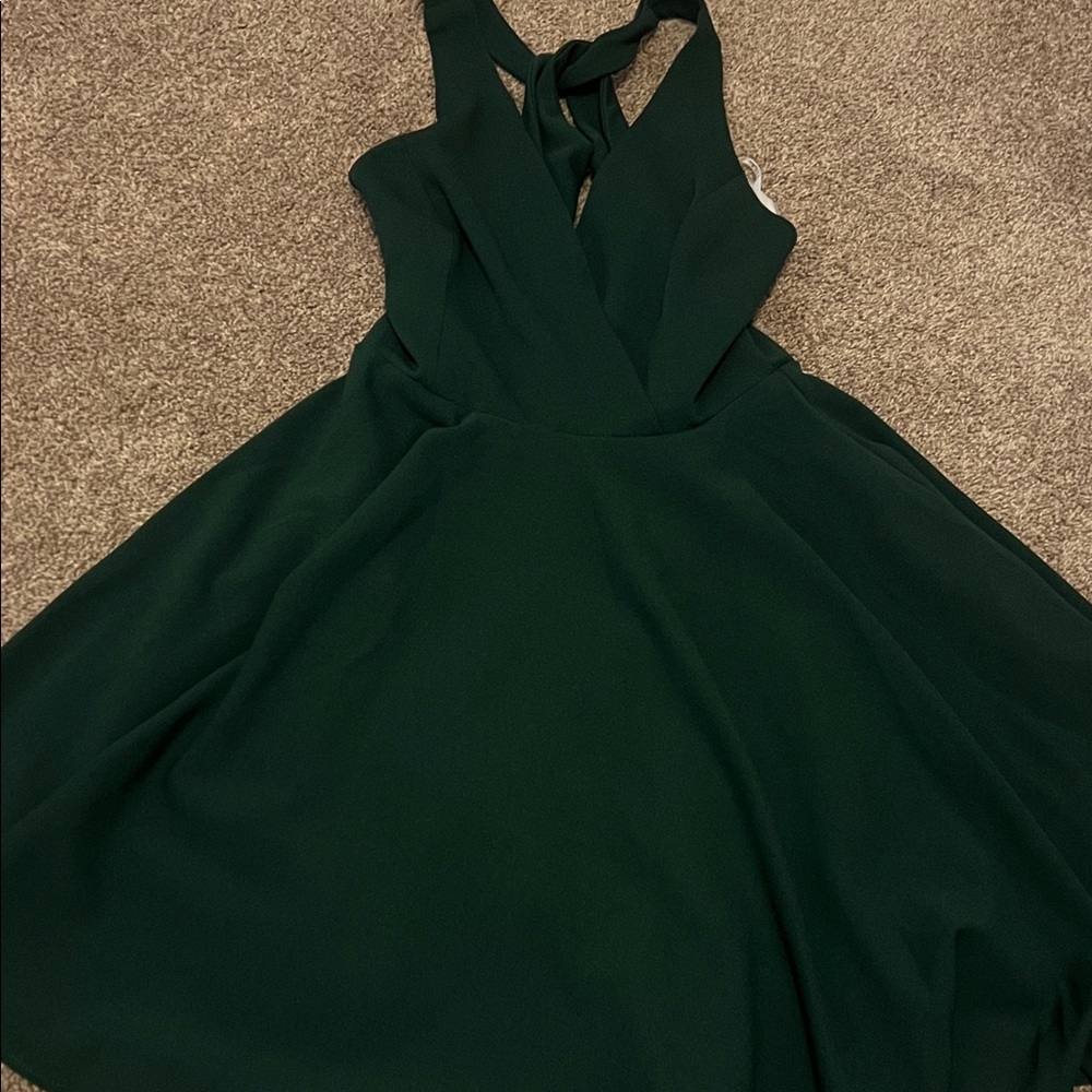 Lulu's Deep Green Backless Dress